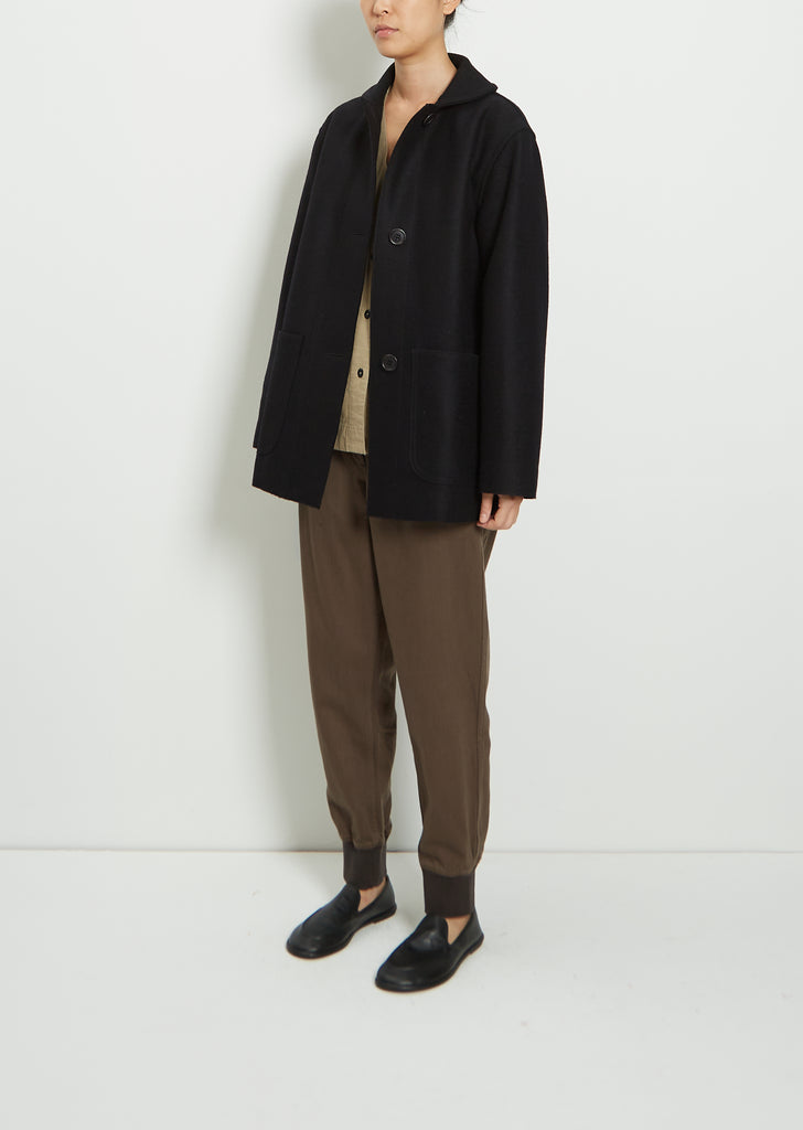 Wool Melton Shawl Collar Coat