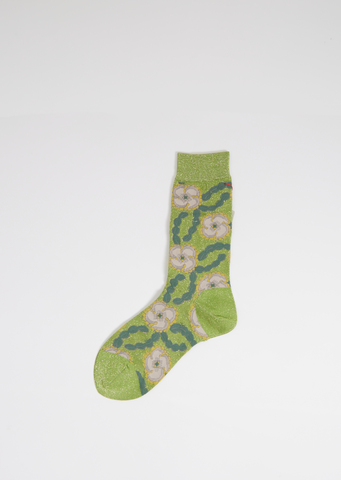 Northern Flower Socks — Light Green