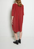 Cotton Velvet Dress — Red