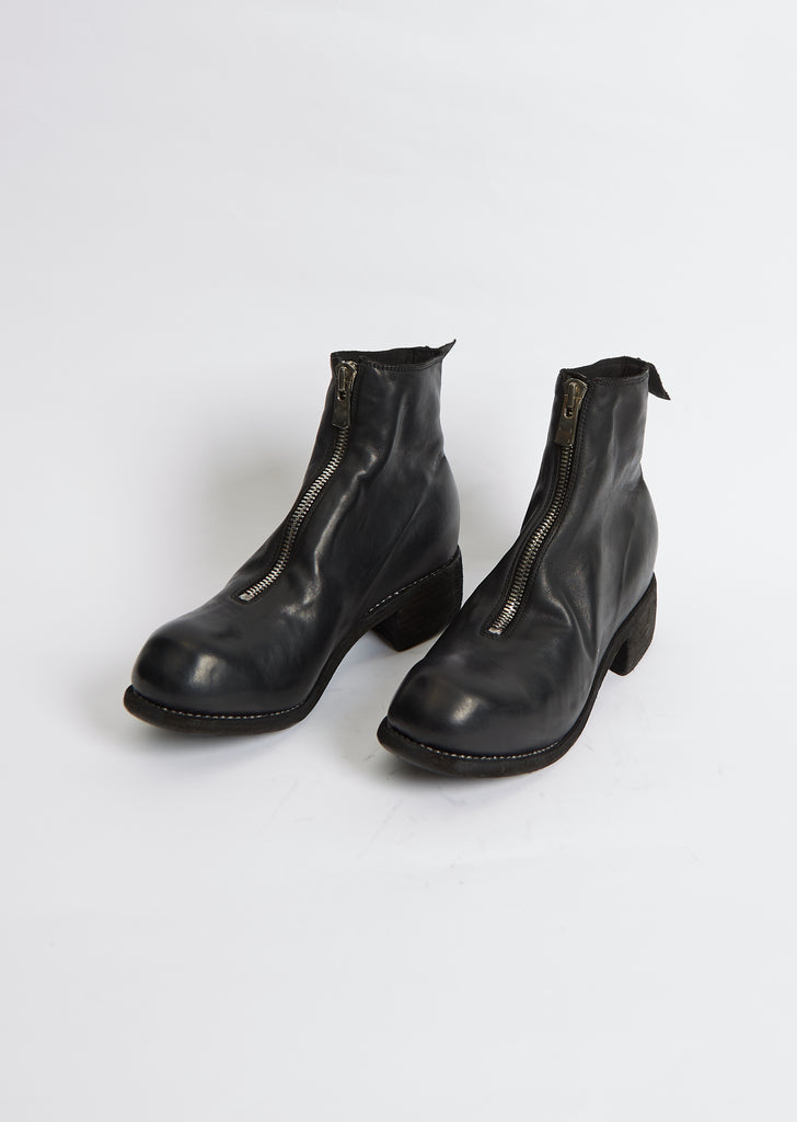 Leather Front Zip Boot PL1— Black