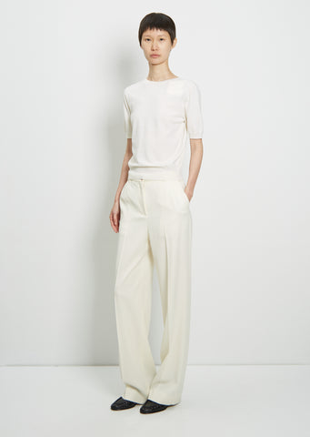 Paolo Wool & Silk Top — White