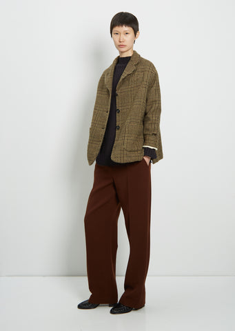 Wool Check Milly Jacket  — Moss