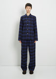 Flannel Pyjamas Shirt — Blue Gingham