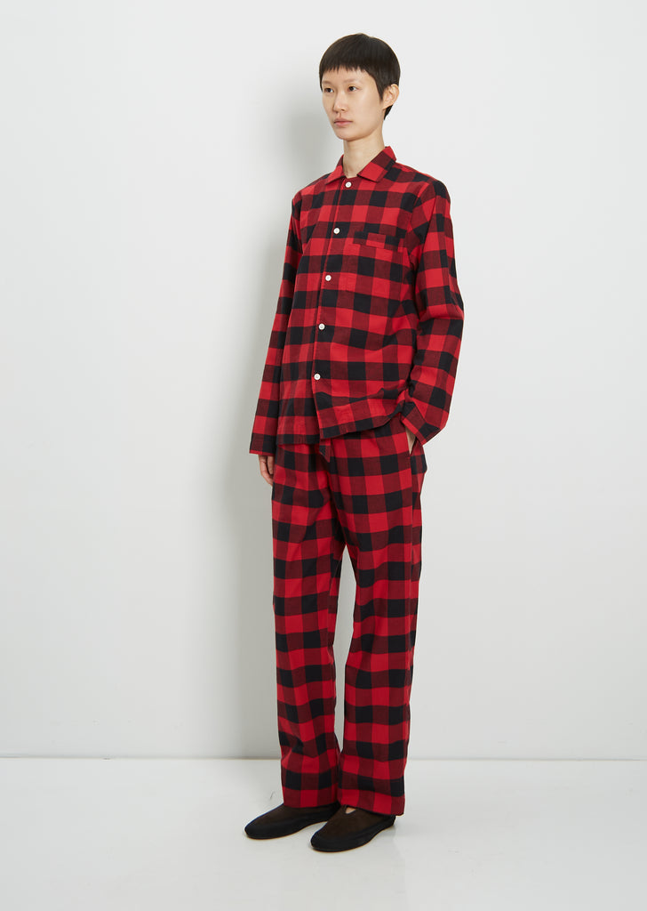 Flannel Pyjamas Pants — Red Gingham