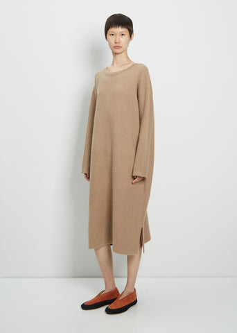 brown felt dress Rick Owens FAUN brown double layered mesh dress with felt and leather panels spring 2015