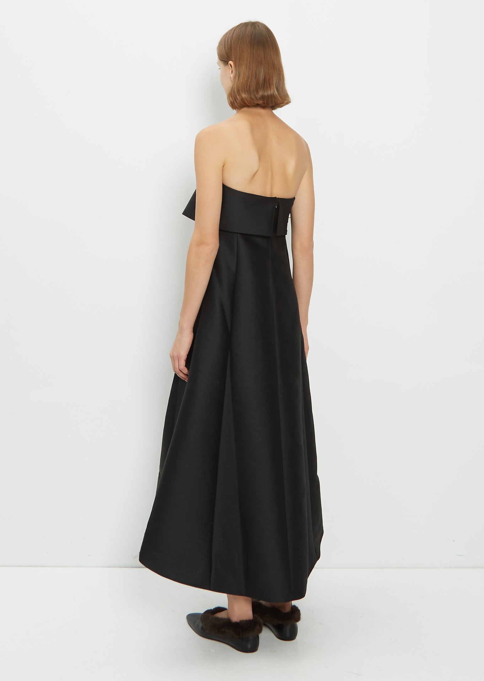 toteme a line wool cotton dress Toteme A Line Wool Cotton Dress - Black