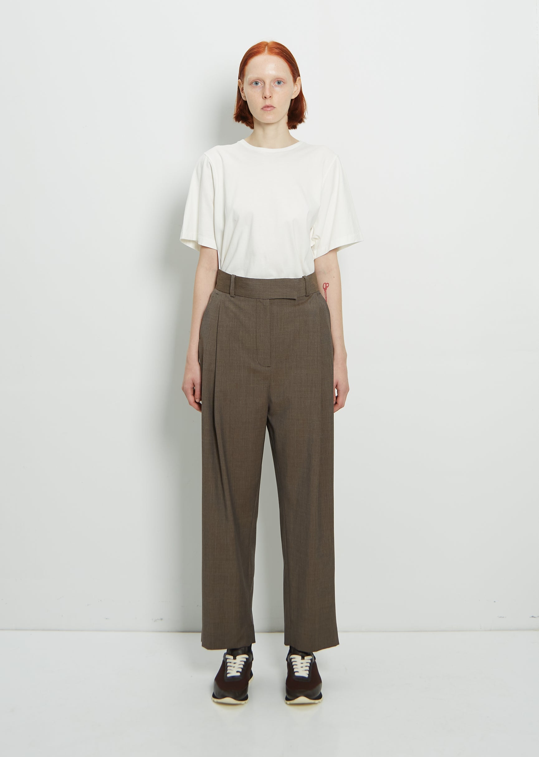 パンツ TOTEME WOOL BLEND PLEATED TROUSERS Deep pleat wool trousers black – TOTEME