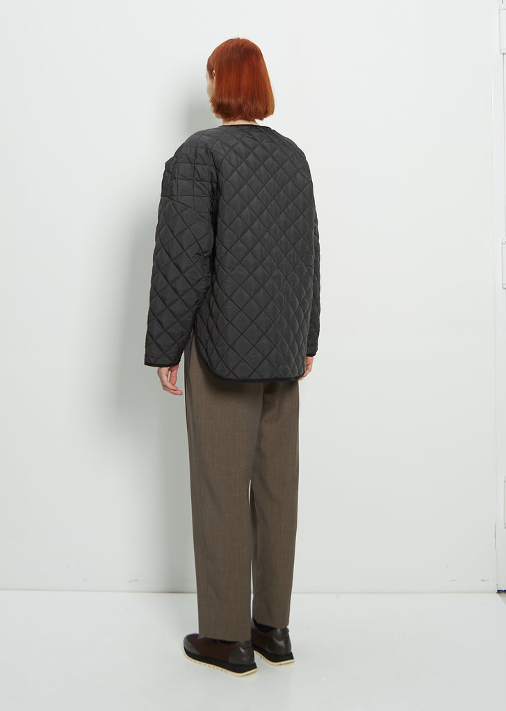 Quilted Recycled Polyester Jacket — Black
