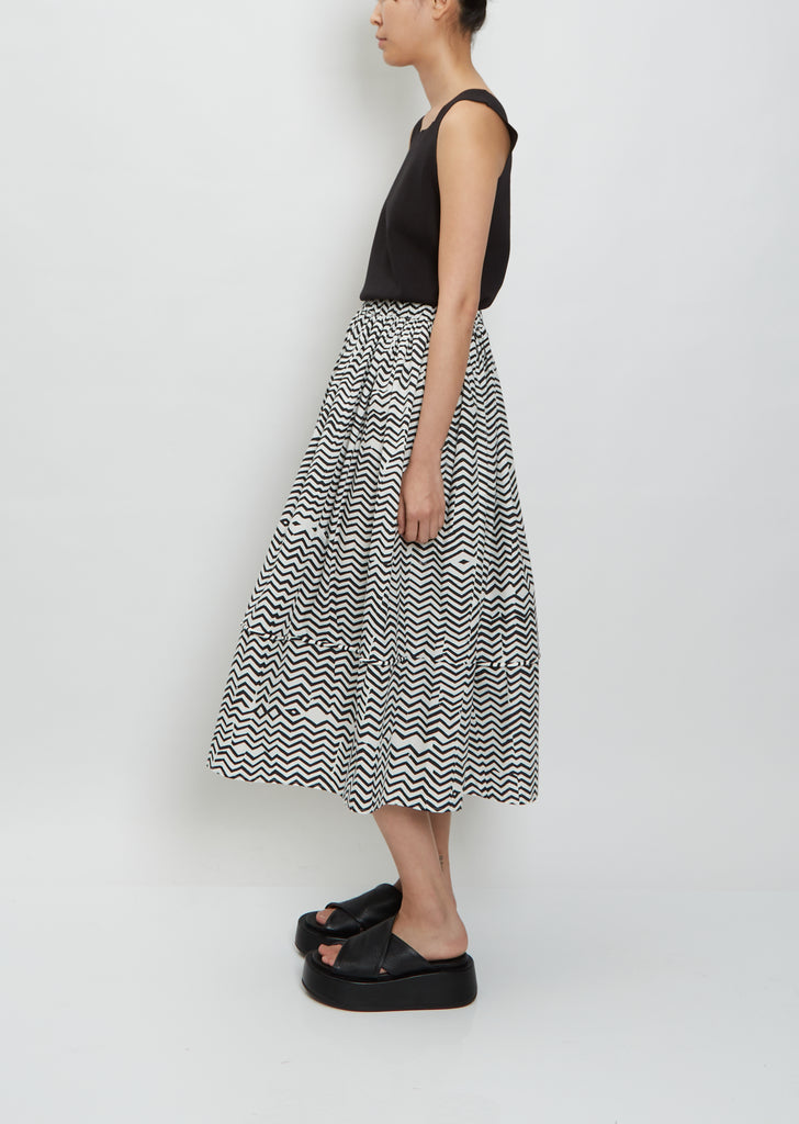 Gathered Skirt — Black & White
