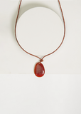 Carnelian Leather Cord Necklace