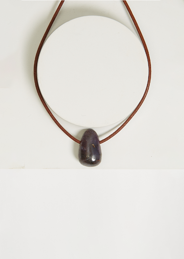 Ruby Leather Cord Necklace