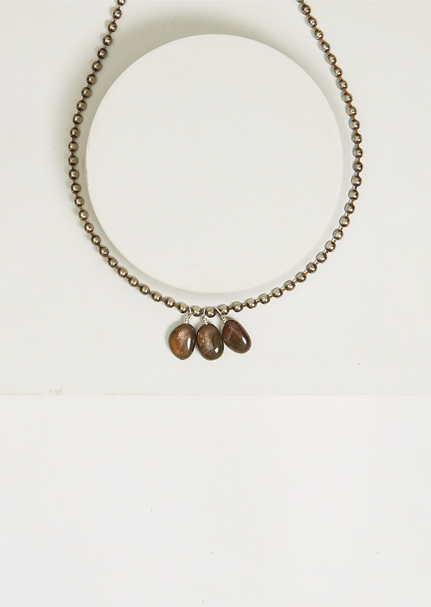 Brown Sapphire Chain Necklace