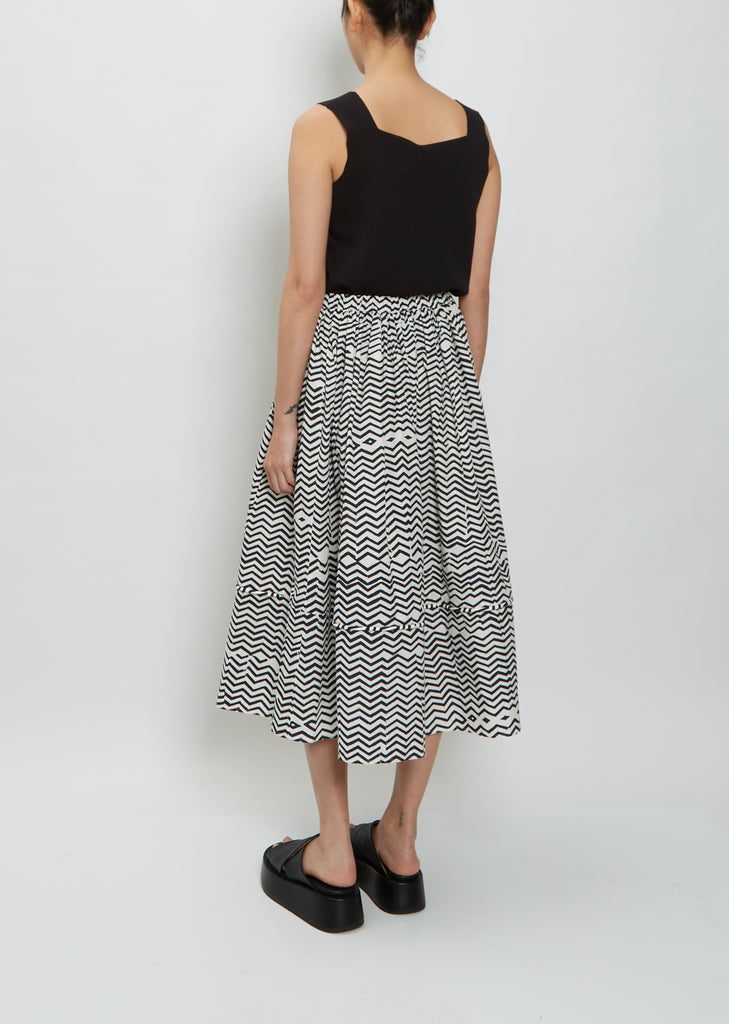 Gathered Skirt — Black & White