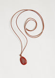 Carnelian Leather Cord Necklace
