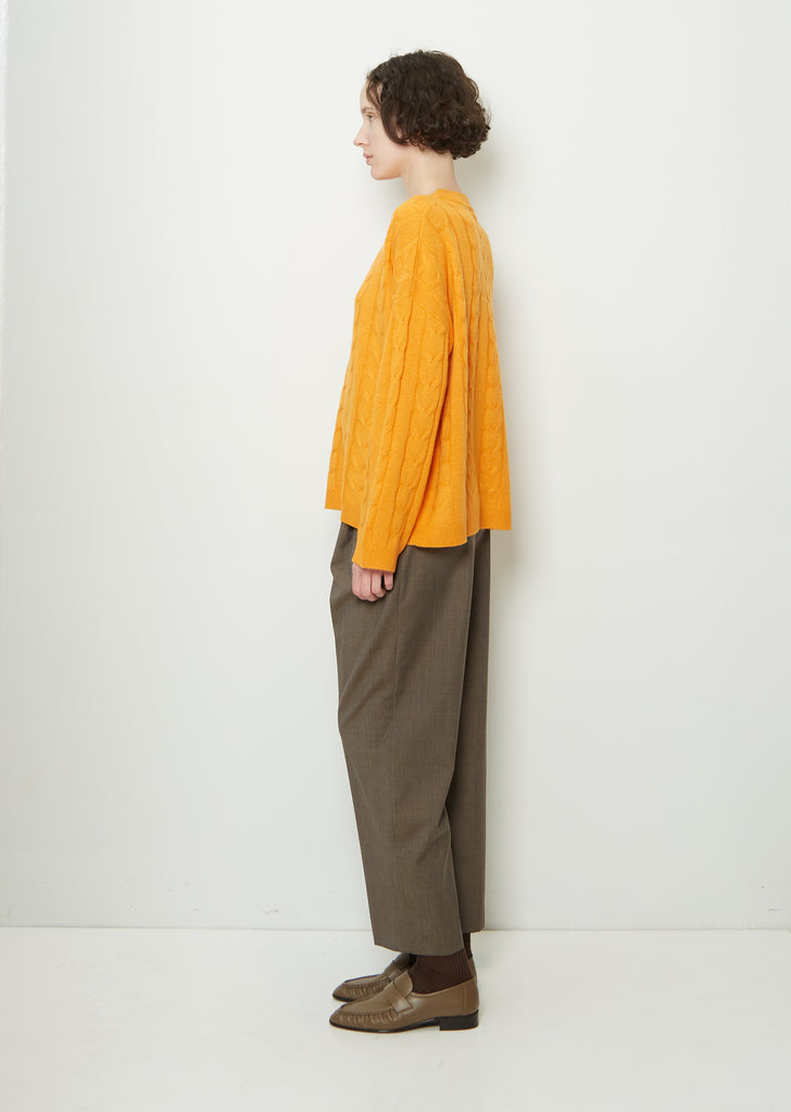 Vilma Cable Cashmere Sweater — Apricot