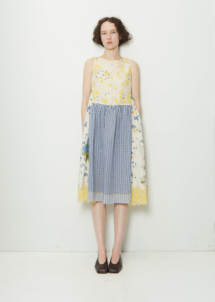Floral Cotton & Silk Tank Dress