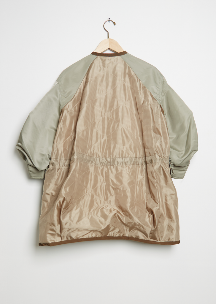 Quilted Blouson Wool Blend Jacket — Beige