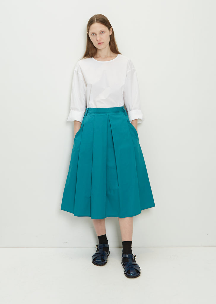 Selena Cotton Midi Skirt — Topaz Green