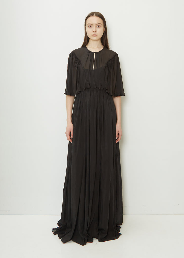Il Voile Incantato Cotton Silk Dress — Noir