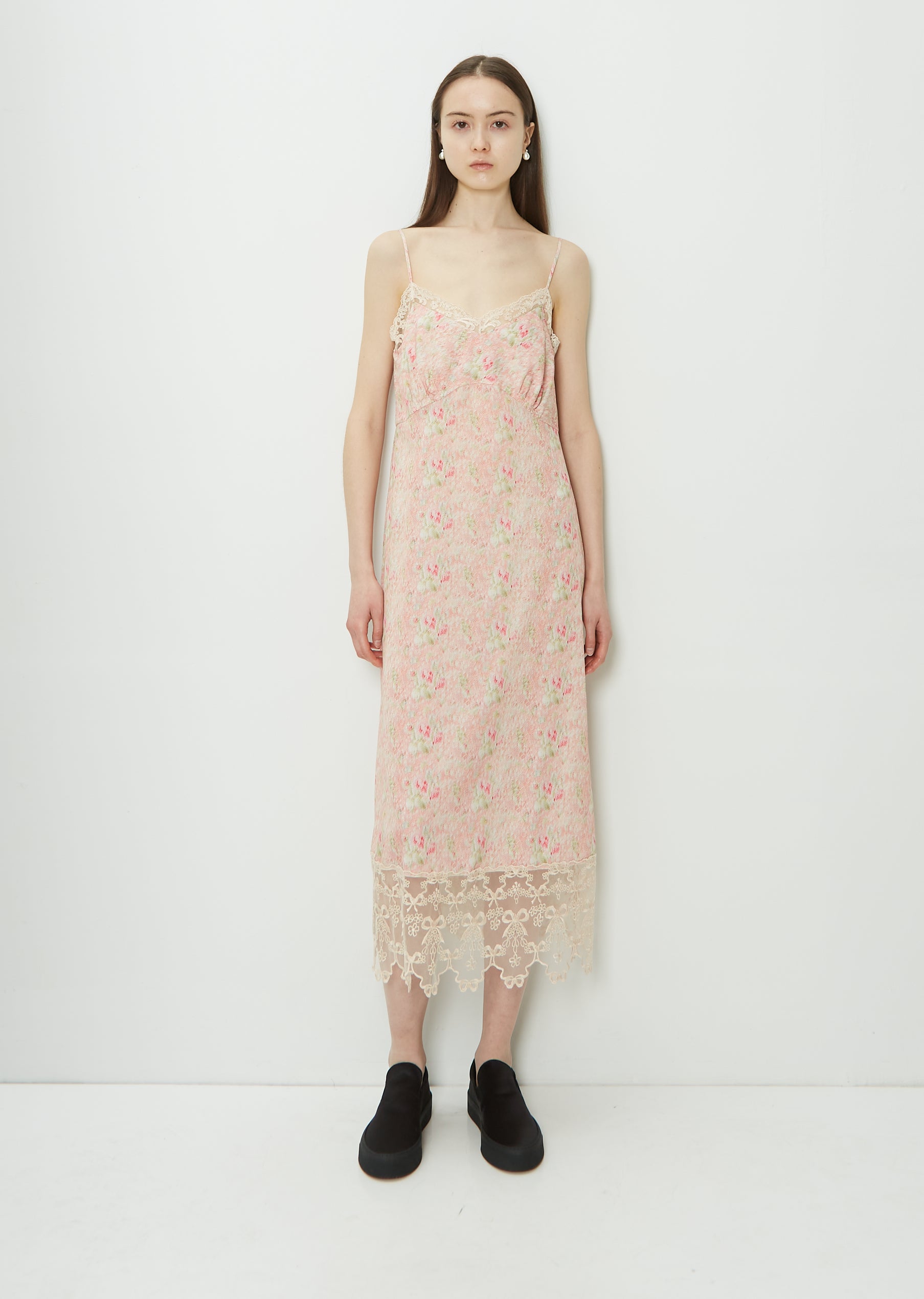 Lace Trim Slip Dress Rosebud La Garonne Lace Trim Slip Dress Rosebud La Garonne