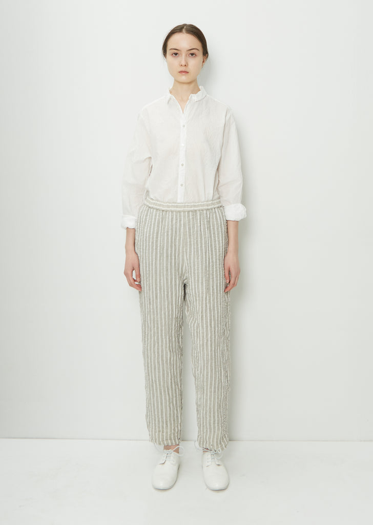 Stripe Linen Cotton Easy Pant