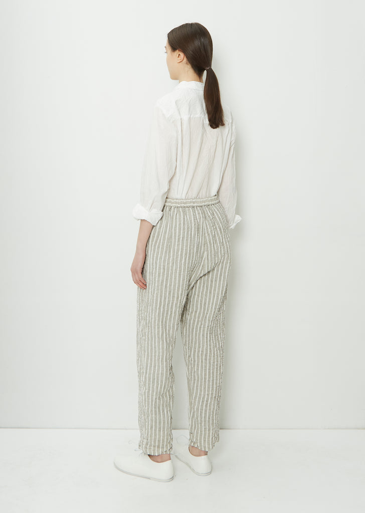 Stripe Linen Cotton Easy Pant