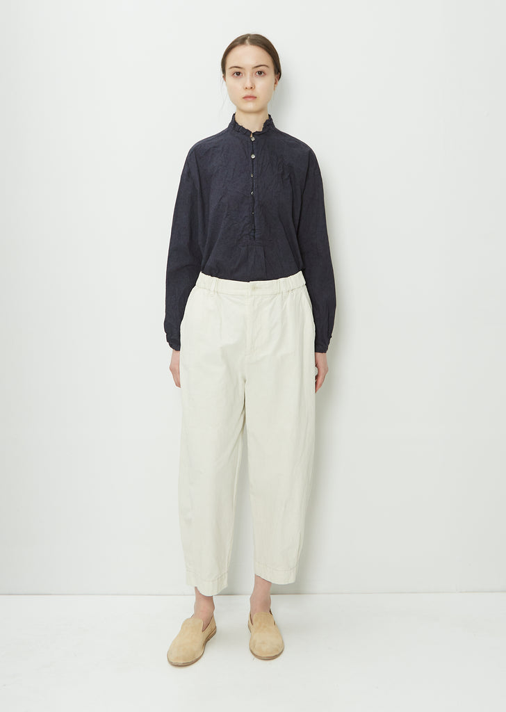 Cotton Linen Tapered Pants — Ivory