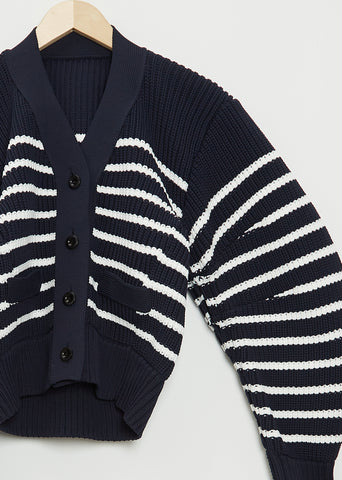 Horizontal Stripe Knit Cardigan – La Garçonne