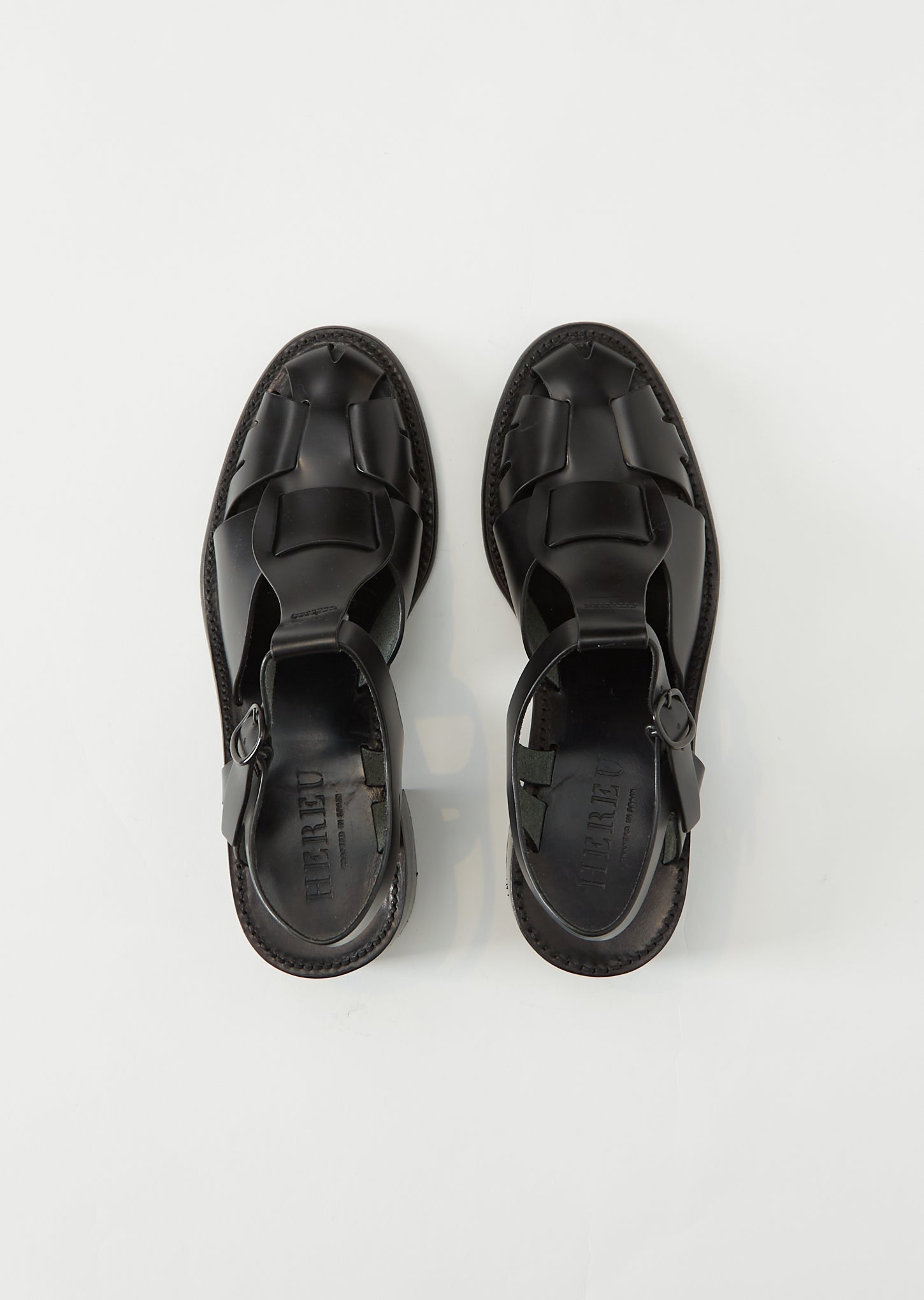 ANSIE Heeled Fisherman Sandals | Black Heeled Fisherman Sandals