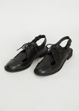 Oxford Leather Sandals — Black