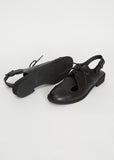 Oxford Leather Sandals — Black