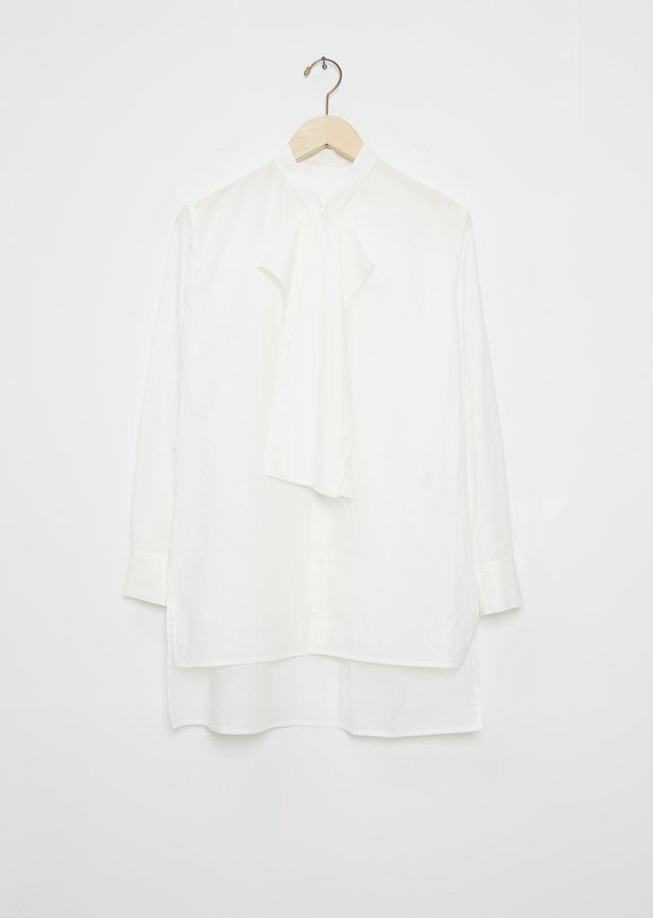 Frill Collar Cotton Shirt — White