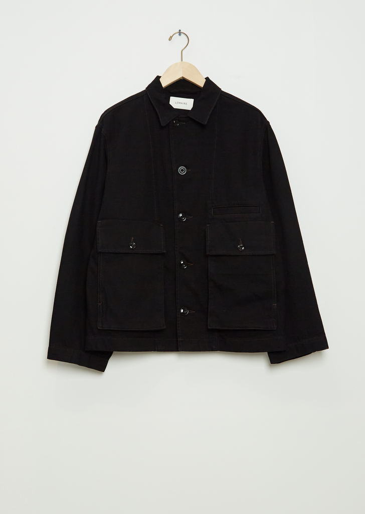 Men's Boxy Cotton Jacket — Black