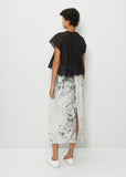Linen Print Simple Skirt