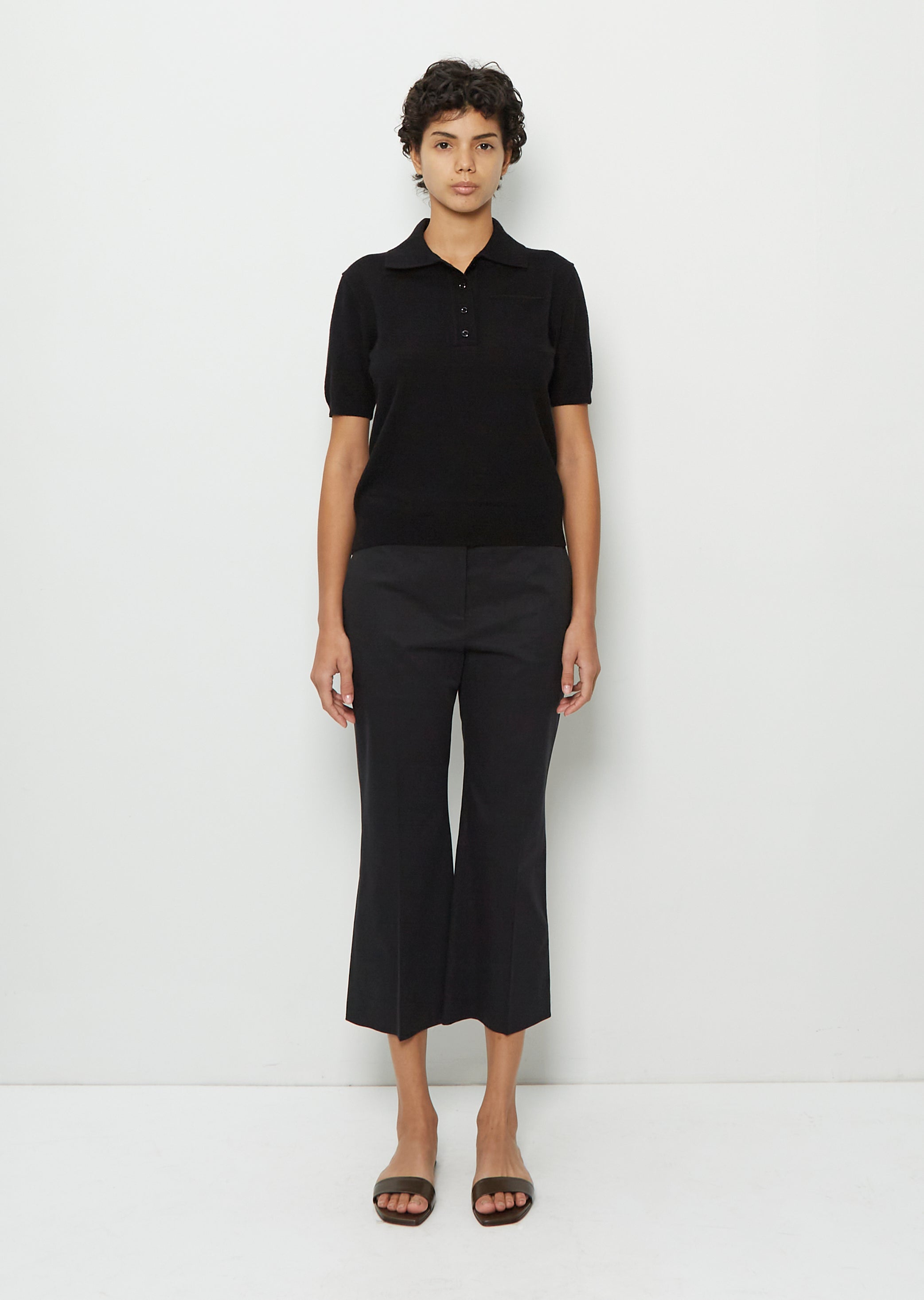 【The Row】Bapri コットン&カシミア パンツ ブラック Bapri Cotton Cashmere Pant – La Garçonne