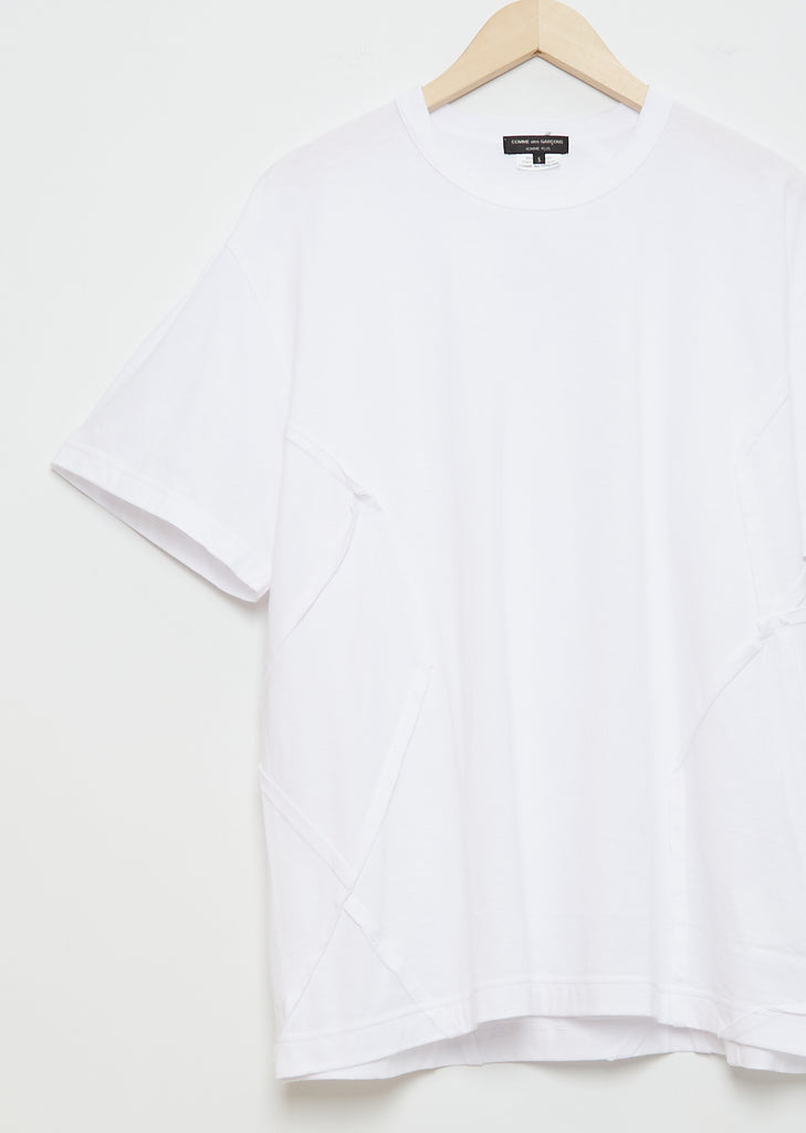 Stitch Paneled T-Shirt — White