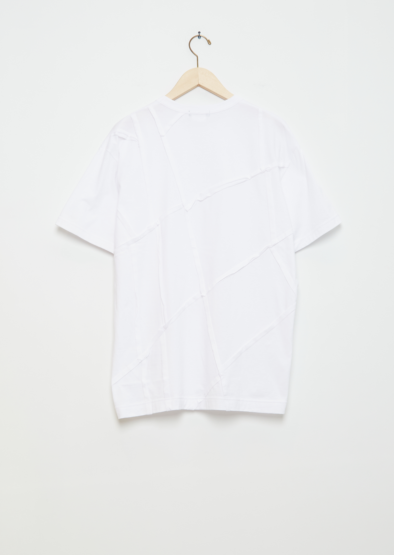 Stitch Paneled T-Shirt — White – La Garçonne