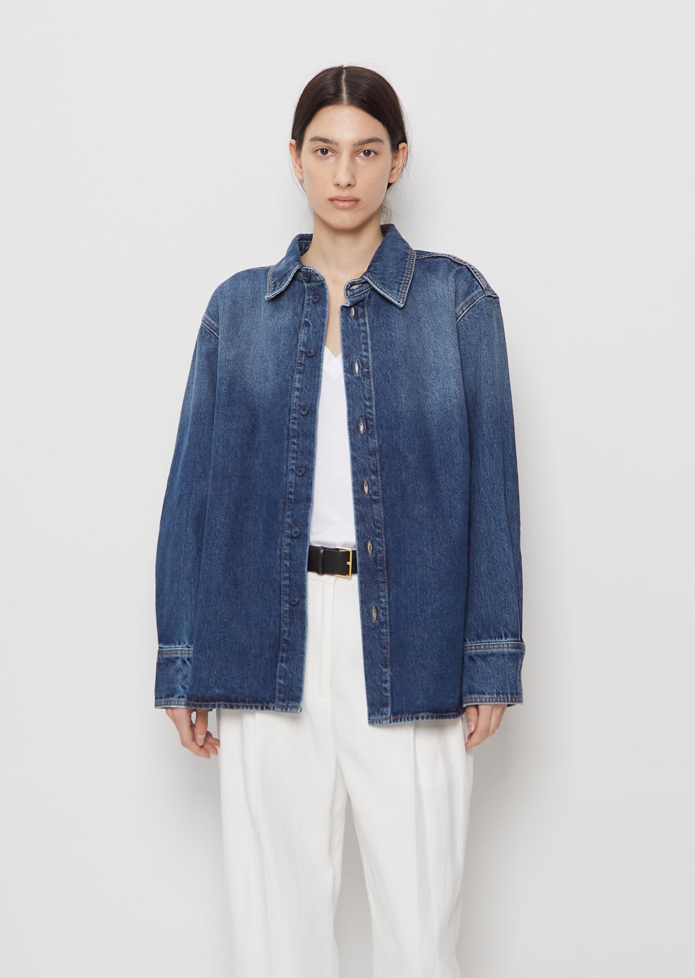 loulou studio denim dress Loulou Studio Denim Dress In Blue