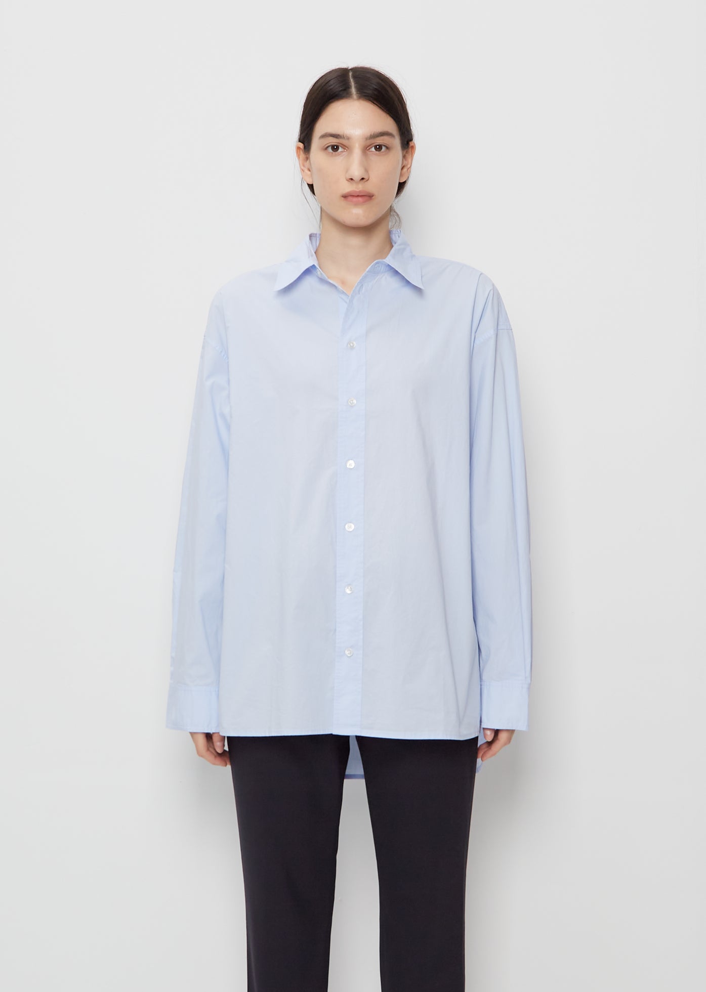 Oversized Cotton Shirt - XS / Washed Blue