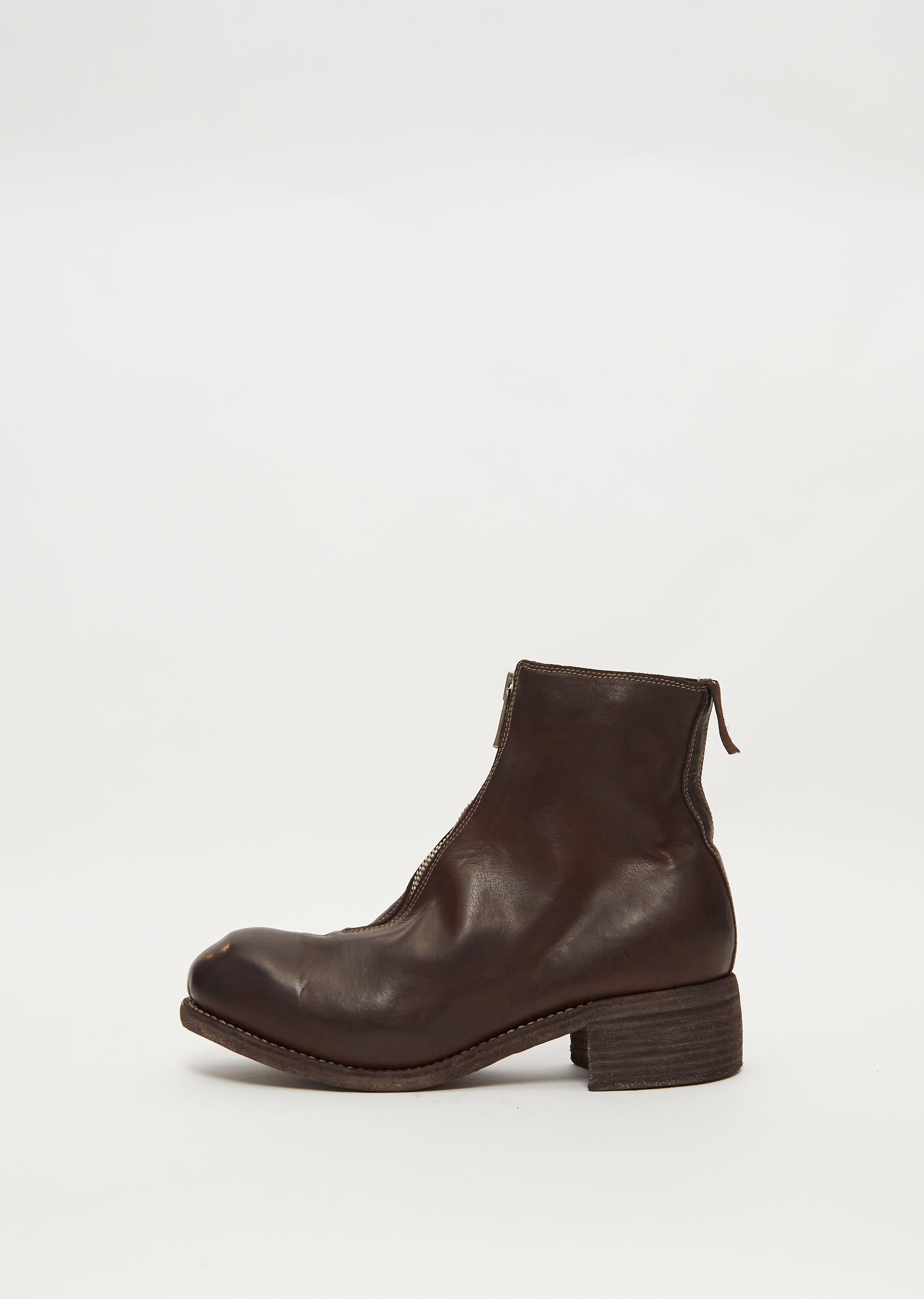 Front Zip Boots PL1 — Dark Brown – La Garçonne