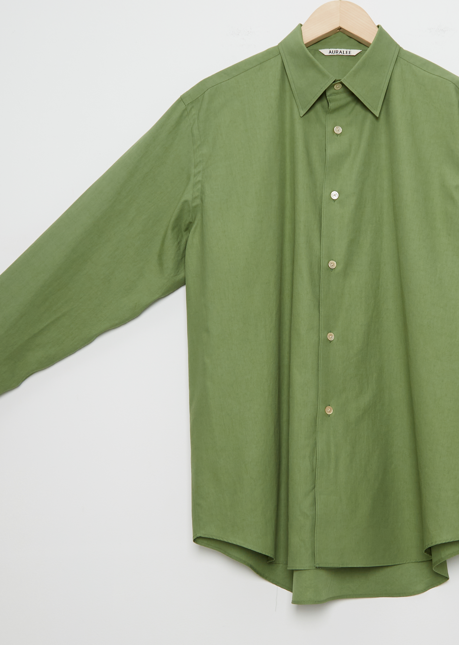 Men's Washed Finx Twill Cotton Shirt — Khaki Green - 4 / Khaki Green