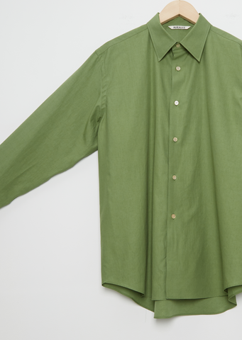 Men's Washed Finx Twill Cotton Shirt — Khaki Green – La Garçonne Men's Washed Finx Twill Cotton Shirt — Khaki Green – La Garçonne