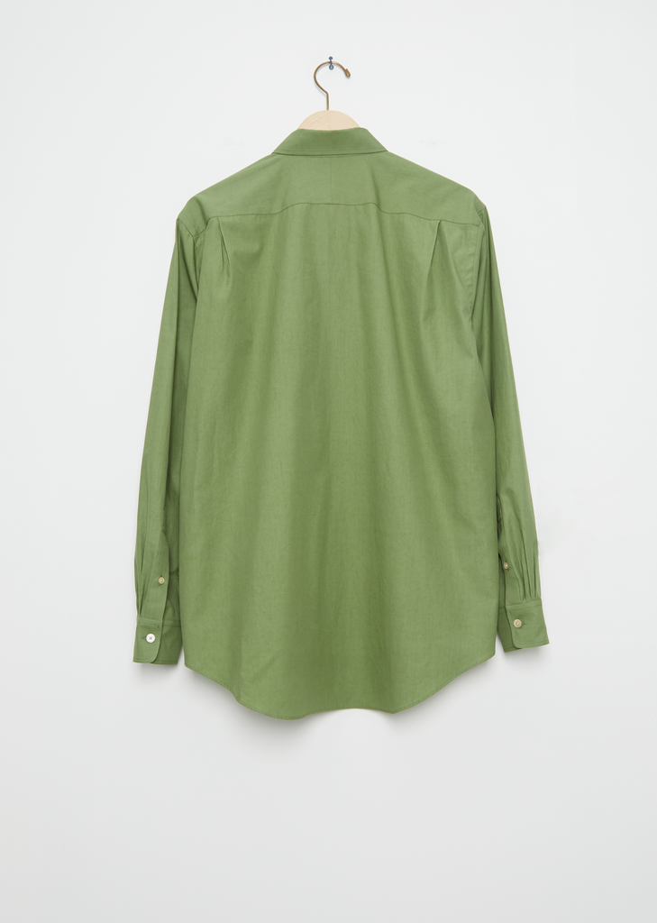 Men's Washed Finx Twill Cotton Shirt — Khaki Green
