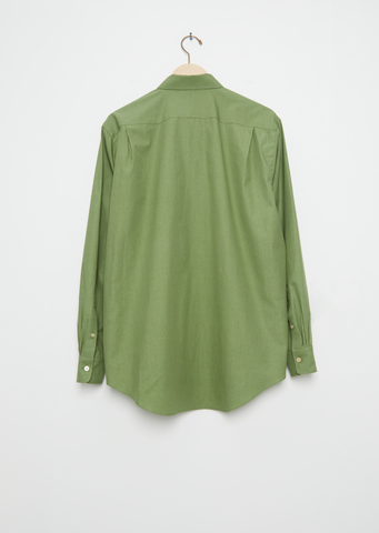 Men's Washed Finx Twill Cotton Shirt — Khaki Green – La Garçonne Men's Washed Finx Twill Cotton Shirt — Khaki Green – La Garçonne