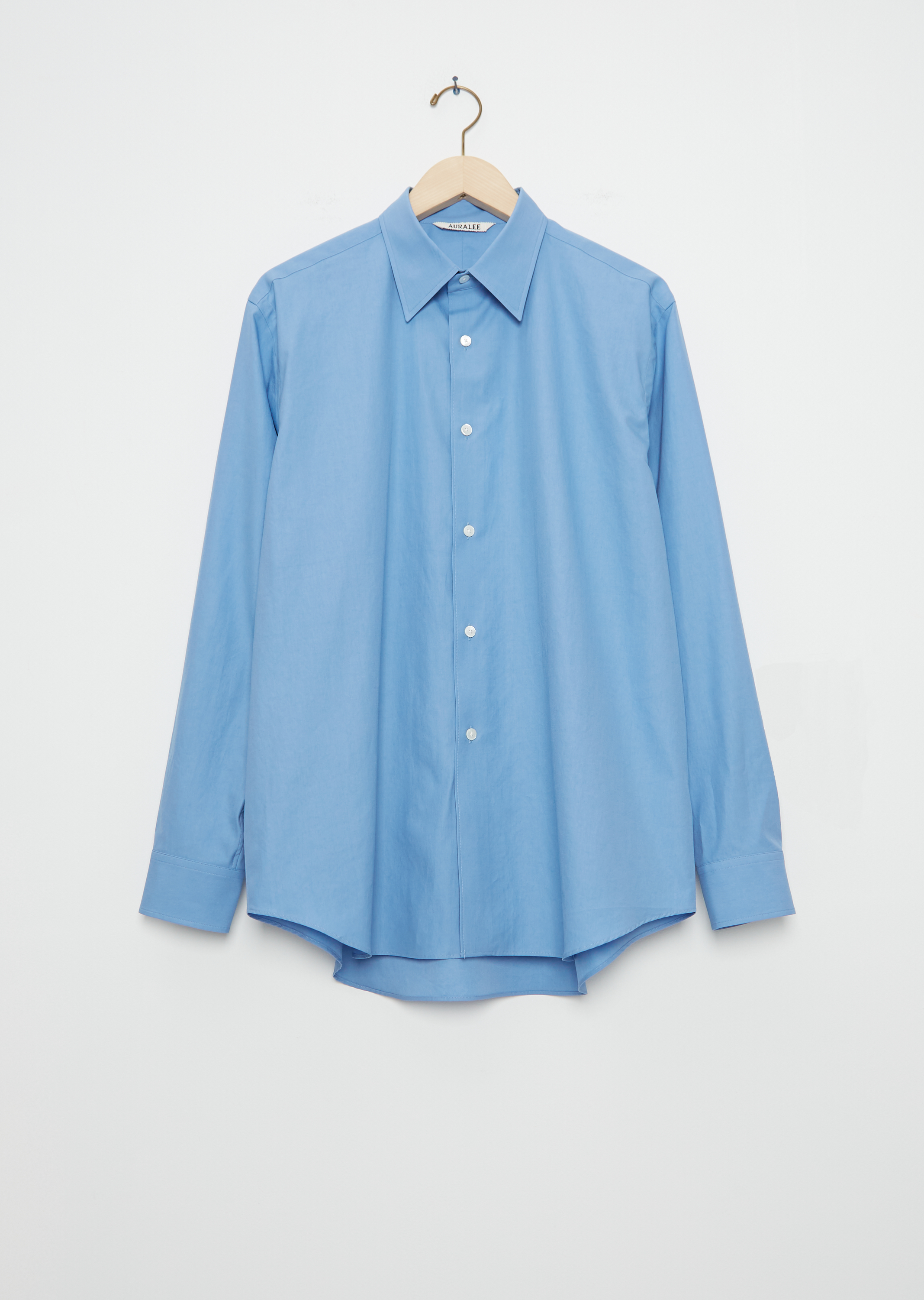 【美品】AURALEE WASHED FINX TWILL SHIRT 3 Men's Washed Finx Twill Cotton Shirt — Blue – La Garçonne