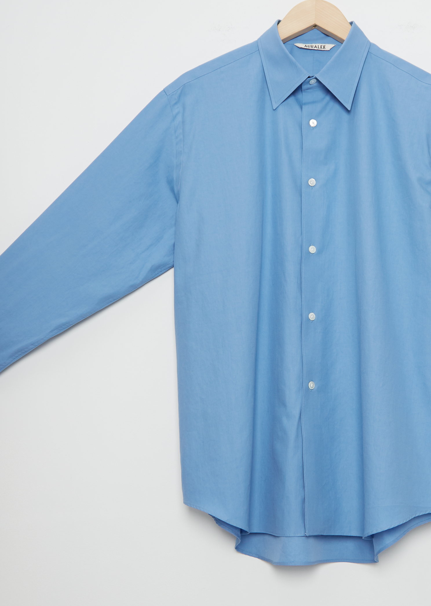 トップス AURALEE 24SS WASHED FINX TWILL SHIRT Men's Washed Finx Twill Cotton Shirt — Blue – La Garçonne