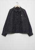 Unisex Long French Coverall Cotton Jacket — Black