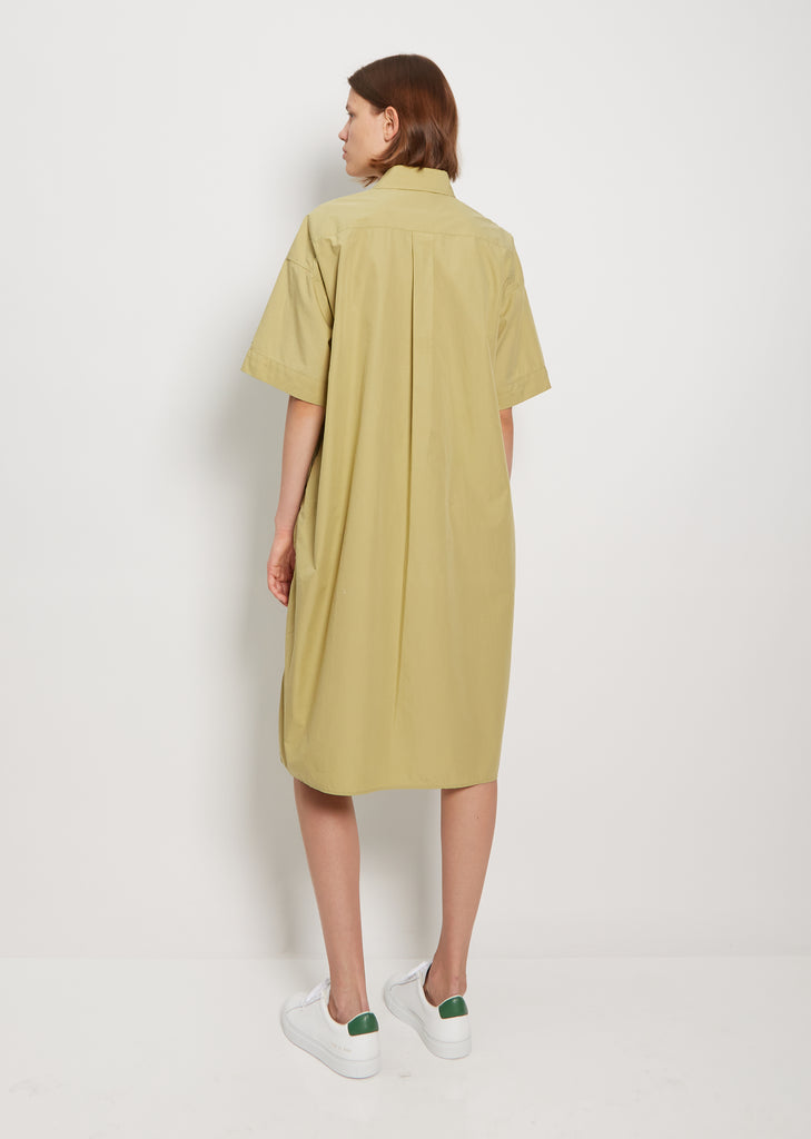 Collared Cotton Dress — Lime