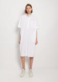 Collared Cotton Dress — White