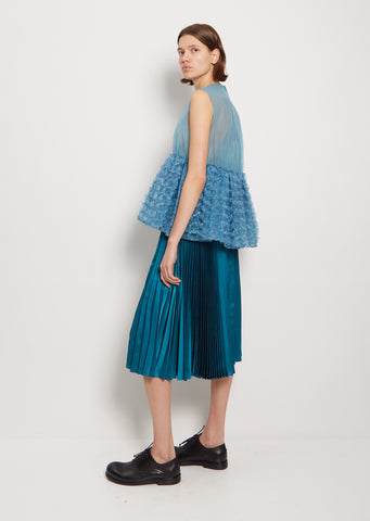 Satin Pleats A-Line Skirt